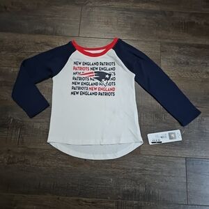 NFL New England Patriots Girl's Large 10/12 Long Sleeve Shirt New With Tags